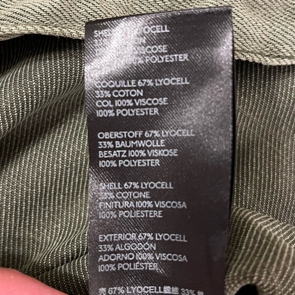 Anthropologie Olive Green and Bronze Sequin Button Down Shirt Size 8 - Picture 16 of 16